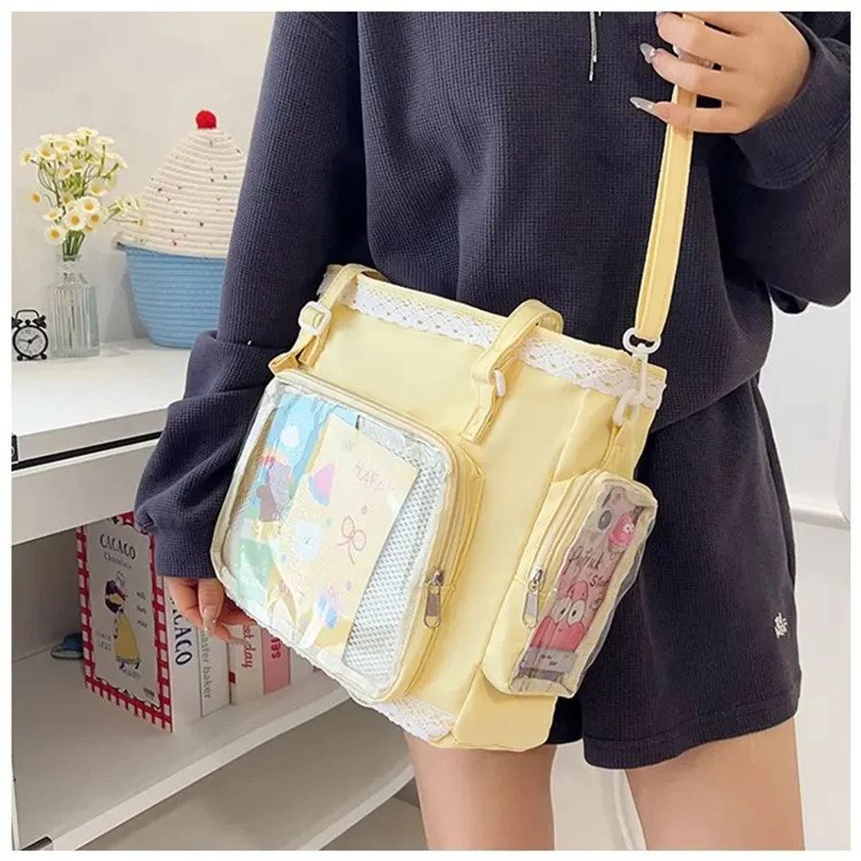 Ballet Girls Large Capacity Kawaii Itabag Japanese Transparent JK Shoulder Crossbody Bags Gift For Friends Teenage School Bags