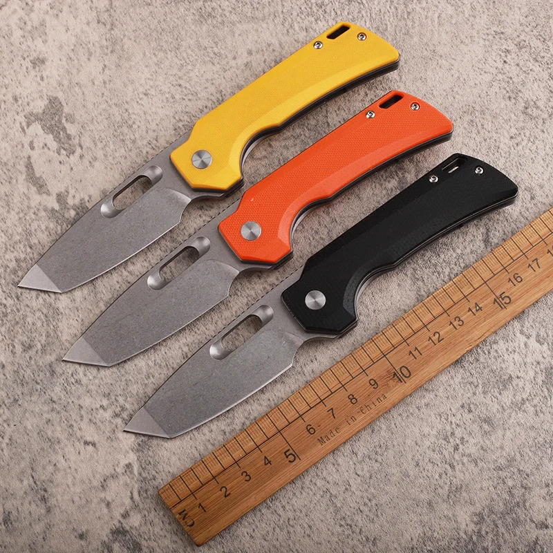 

14C28N Steel Sharp Blade Folding Knife G10 Handle Outdoor Camping Survival Knifes Utility Hand Tools for Tactical With Clip