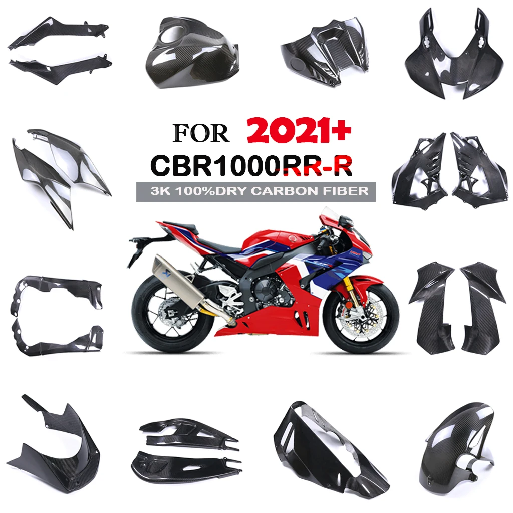 

Fender Fuel Tank Side Panel Frame Cover Fairing Kit Dry Carbon Fiber Motorcycle Accessories For HONDA CBR1000RR-R 2021+2023 2024