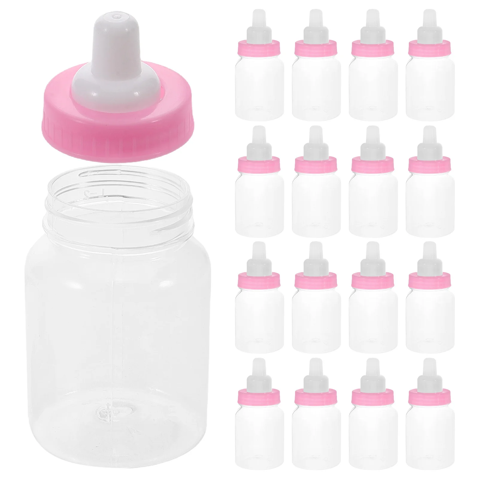 

24Pcs Decorative Small Baby Feeding Bottles Creative Clear Candy Boxes for Baby Shower Party Favors Gift Filling Mini Nursing