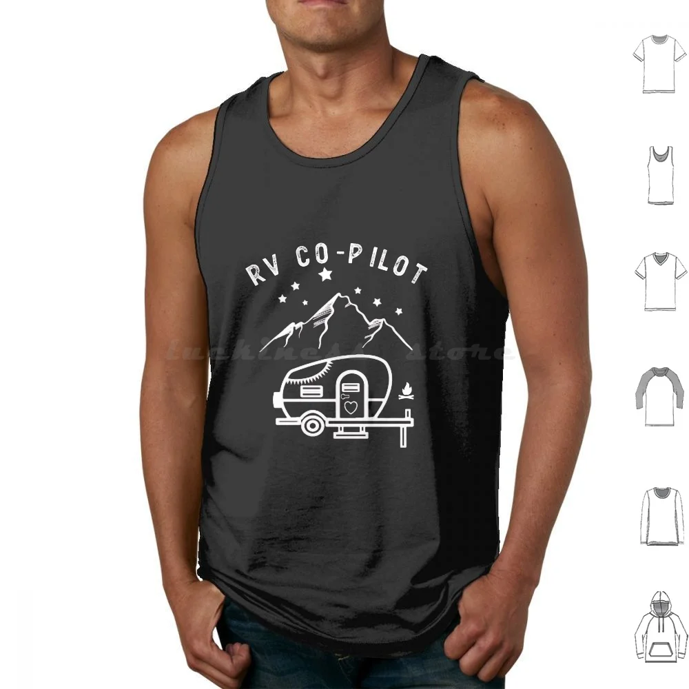 Rv Co-Pilot Funny Motorhome Rv Camping Tank Tops Print Cotton Camping Motorhome Pilot Co Pilot Travel Vintage Funny Retro