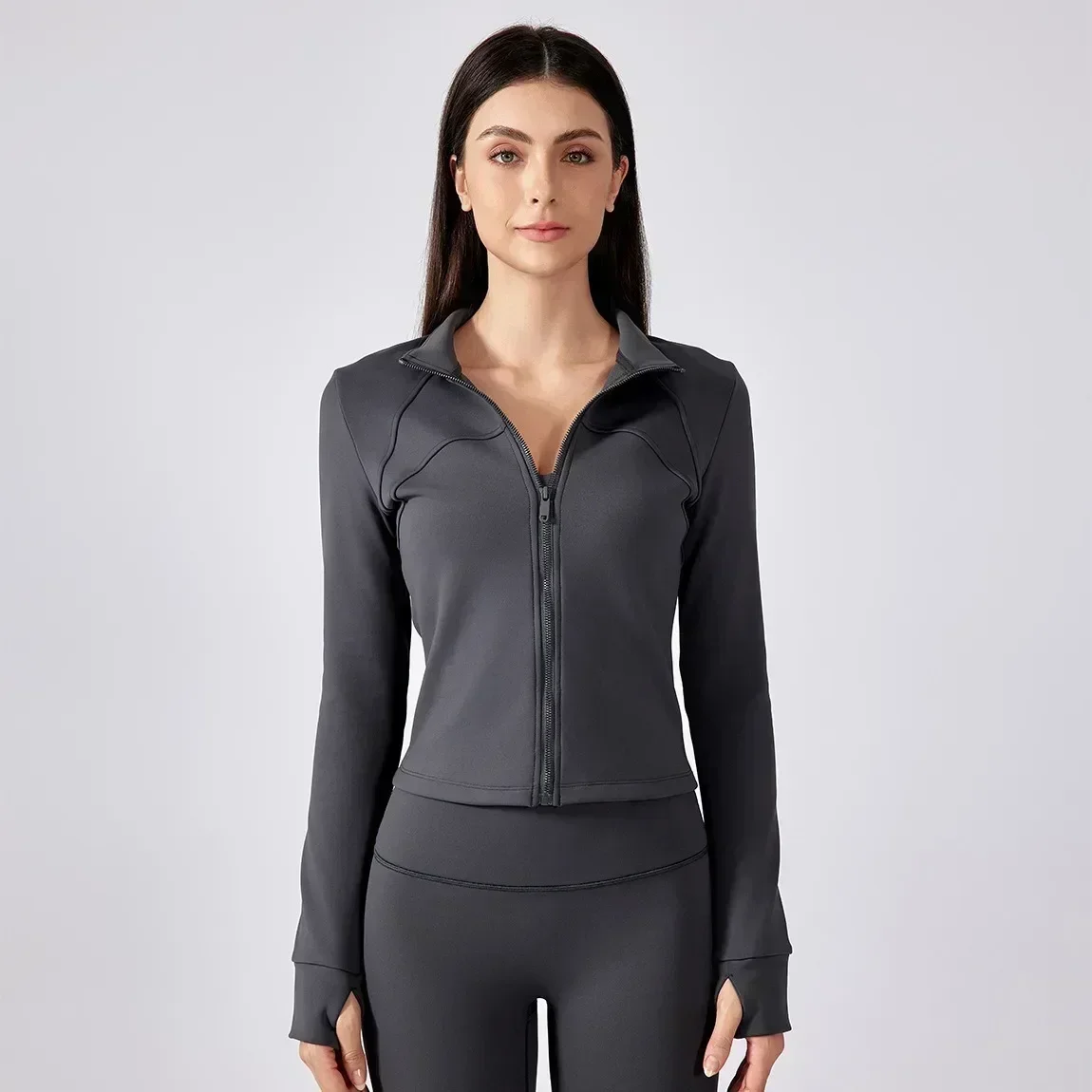 

Lemon Autumn Winter Sport Jacket for Women Gym Long Sleeve Yoga Jacket Full Zipper Fleece Coat Outdoor Warm Wear Workout Clothes
