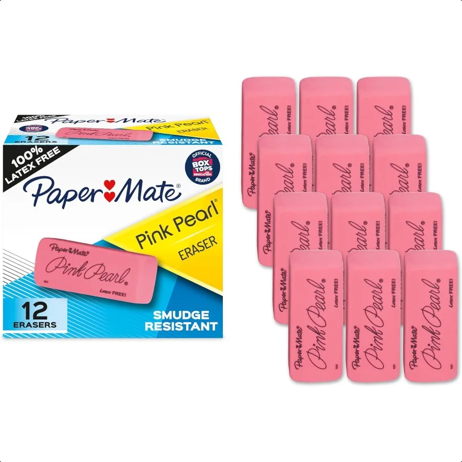 

Erasers Pink Pearl Large Erasers 12 Count