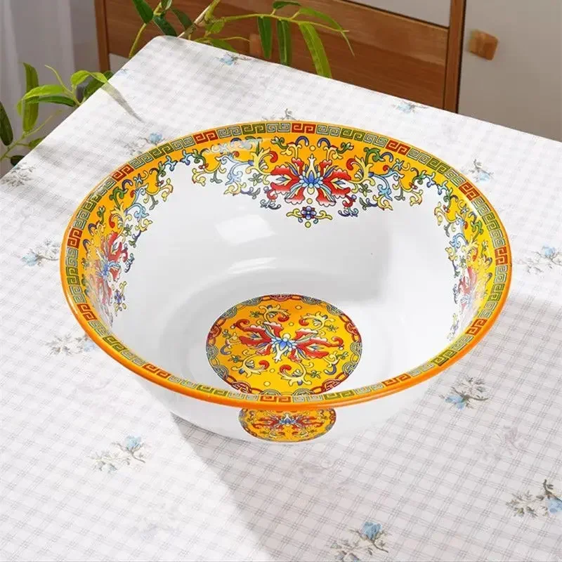 Enamel Washbasin Luxury Bowl Soup Basin Retro Nostalgic Home Kitche Fashioned Bowl Boutique Basin Kitchen Supplies Ramen Bowl