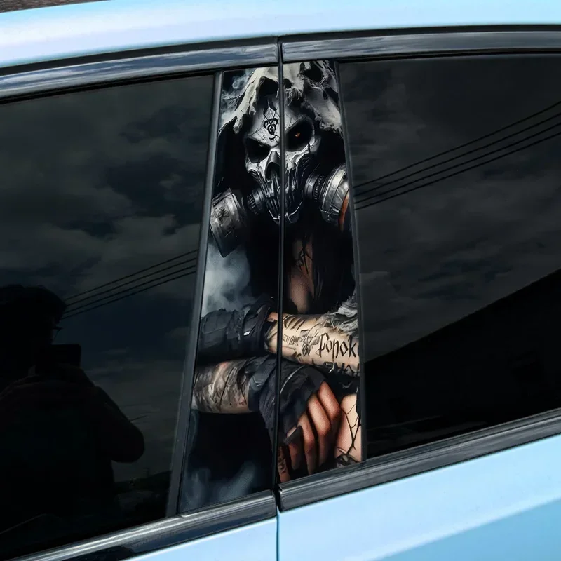 

2 шт. скелет-ДЮКЕР автомобильные наклейки для авто двери B-стойка водостойкий чехол царапины солнцезащитный крем череп наклейки украшение на Хэллоуин