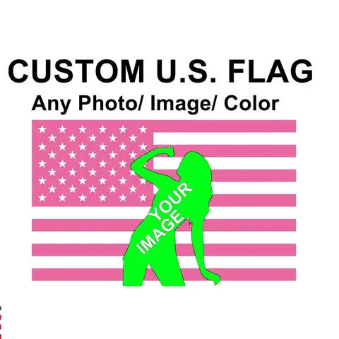 Custom Pink America Flag National Personalized Flags Design Your Image Funny Tapestry Poster For Decorate Clubs Concerts Bars