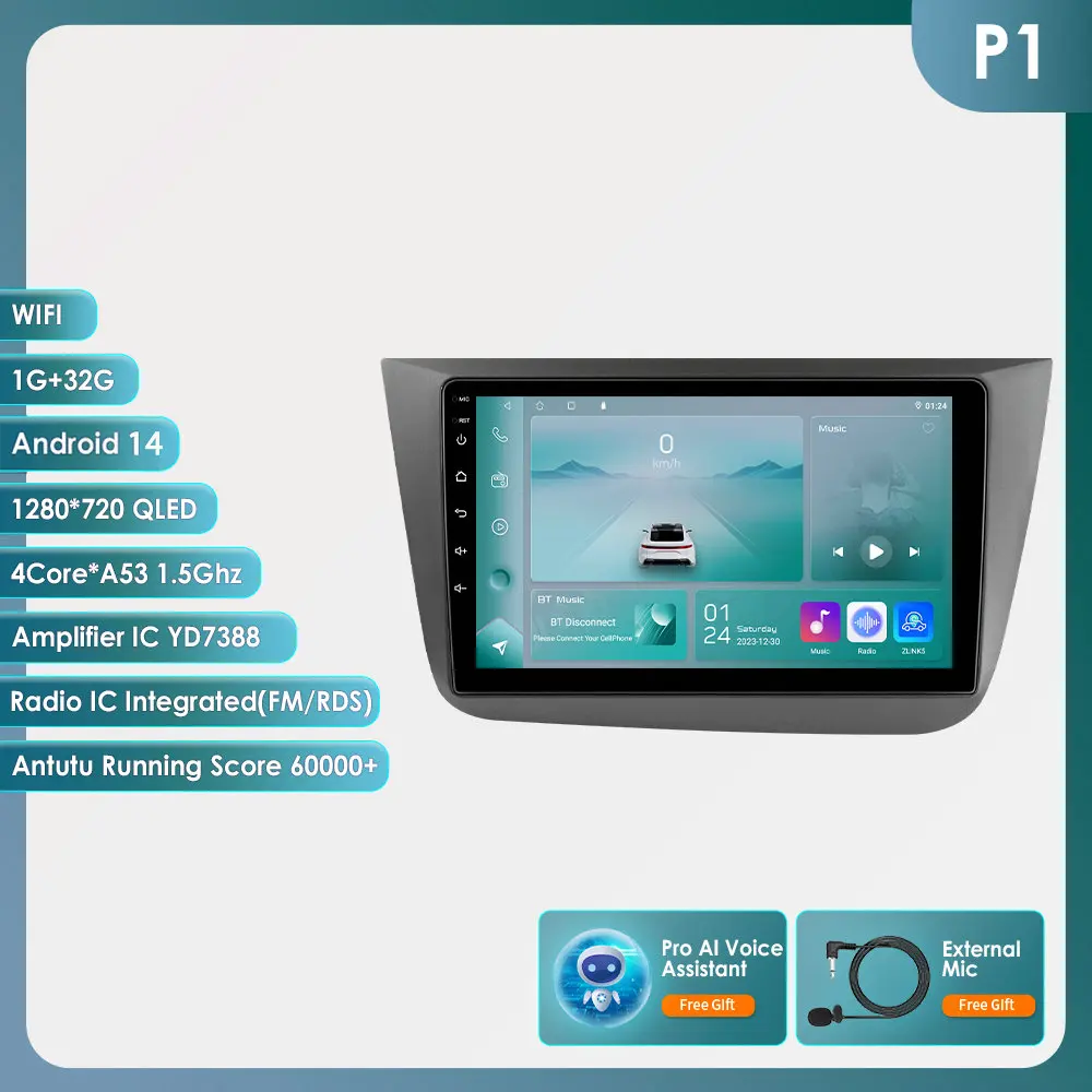9 ''7862 Intelligent Scherm 2din Android Auto Radio Multimedia Video Speler Voor Stoel Altea Voor Toledo Gps Nav Carplay Auto 4G Rds