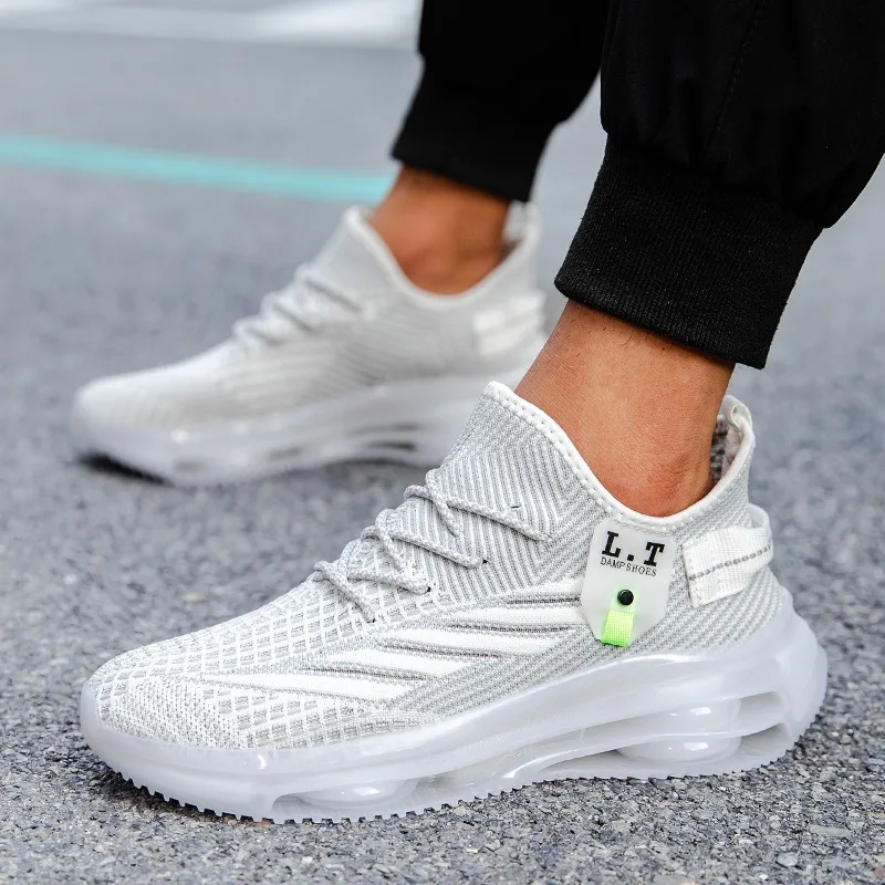 

Мужские кроссовки, удобная дышащая противоскользящая повседневная мужская обувь на толстой подошве, легкая спортивная обувь с мягкой сеткой на шнуровке, мужская