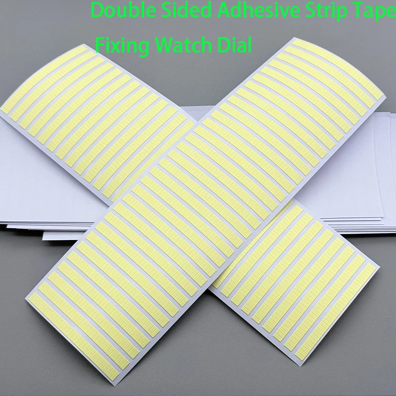 2/5 Blatt Zifferblatt-Aufkleber, doppelseitige Uhrmacher-Klebepunkte, stark haftend, für die Uhrenreparatur, Zifferblatt-Reparatur-Pad, langlebig klebend – Detail 7