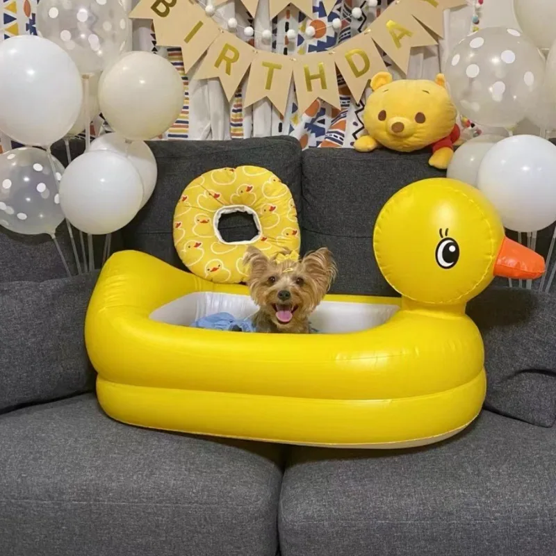 夏の子供インフレータブルプールのおもちゃアヒル浴槽家庭用子供やペットインフレータブル水遊び肥厚 PVC 水泳浴槽