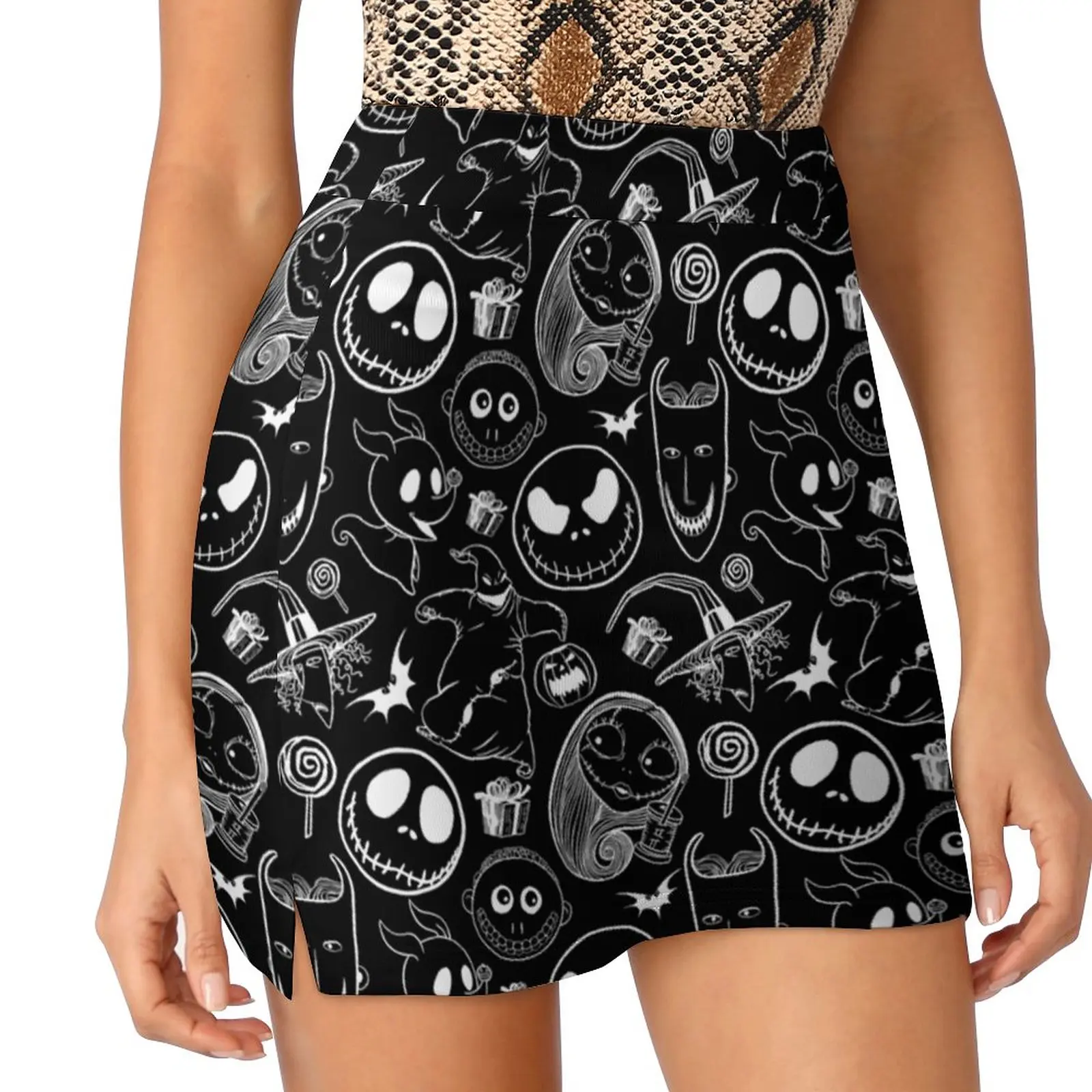 Nightmare Before Christmas Women's skirt Sport Skort Skirt With Pocket Fashion Korean Style Skirt 4Xl Skirts Jack Nightmare