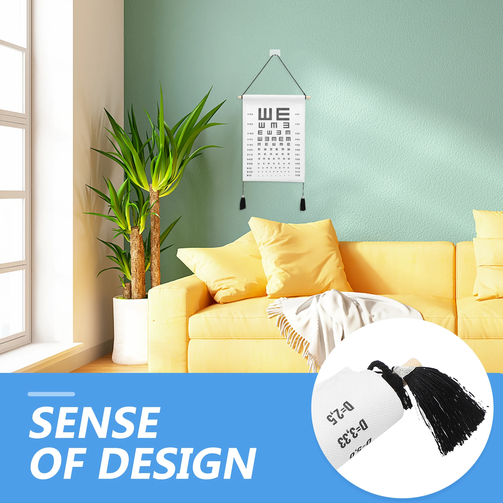 

Vision Test 35x50cm Hanging Decor Polyester Living Room Bedroom Wall Art Acuity Exam Poster