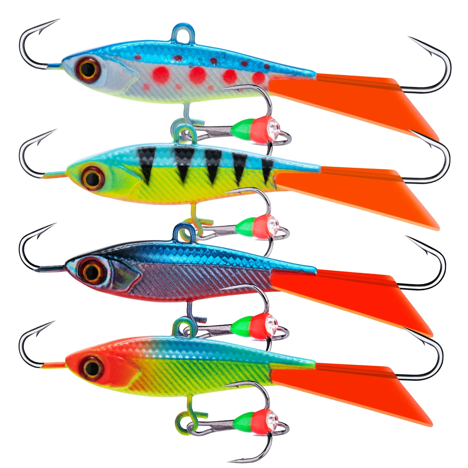 Goture Ice Fishing Lure Winter 40mm/15g Balancer 3D Eyes Jig Bait Artificial Hard Lure Jigging Balanced Fishing Bait Wobbler Set