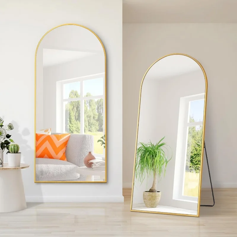 65x22 Inch Arch Full Length Mirror, Modern Design Standing Floor Mirror, Full Body Mirror