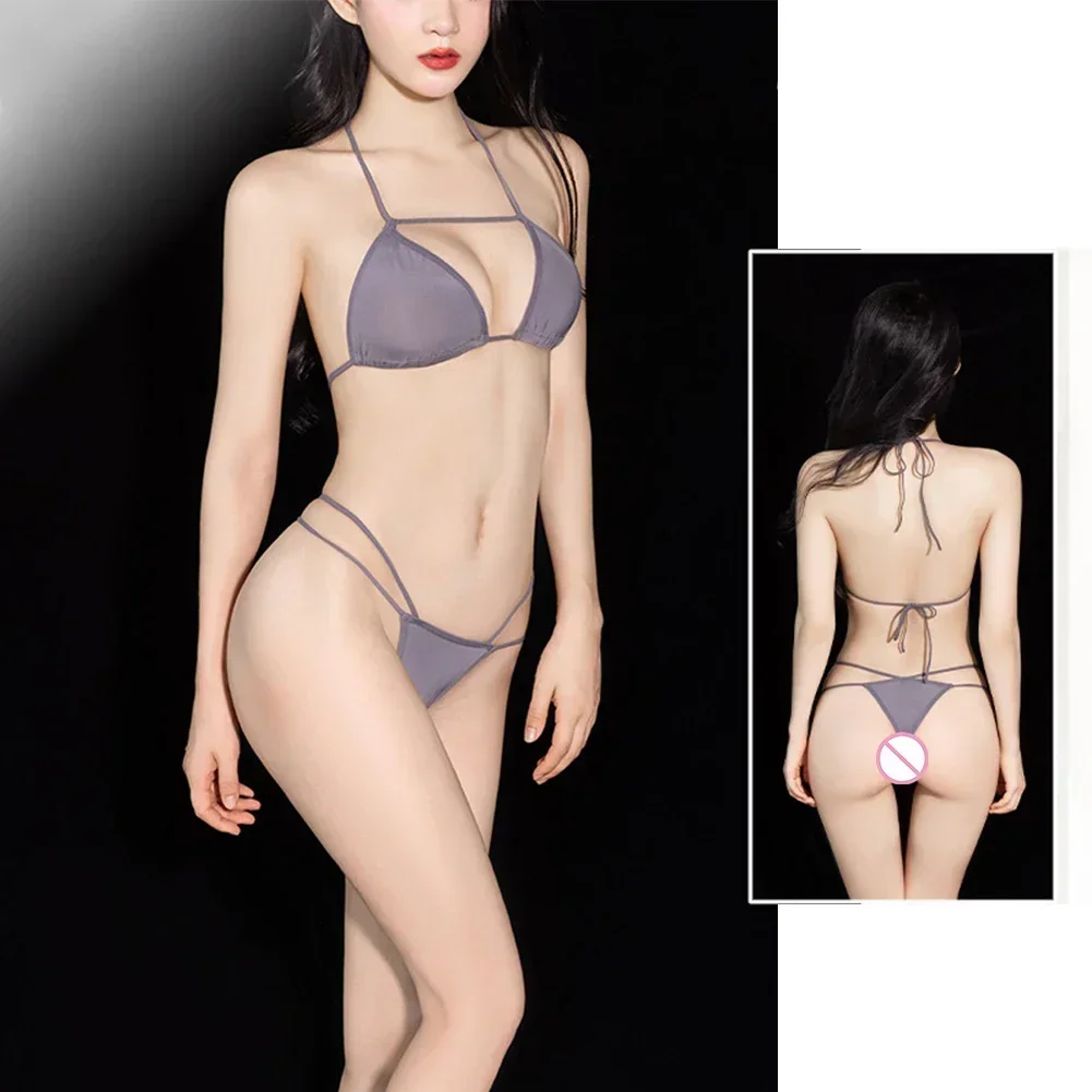 여성용 언더와이어 브라 란제리 세트, 나이트웨어 3 포인트 슈트, 솔리드 하이 스트레치 붕대, 로우 라이즈 G 스트링 티팬티 잠옷
