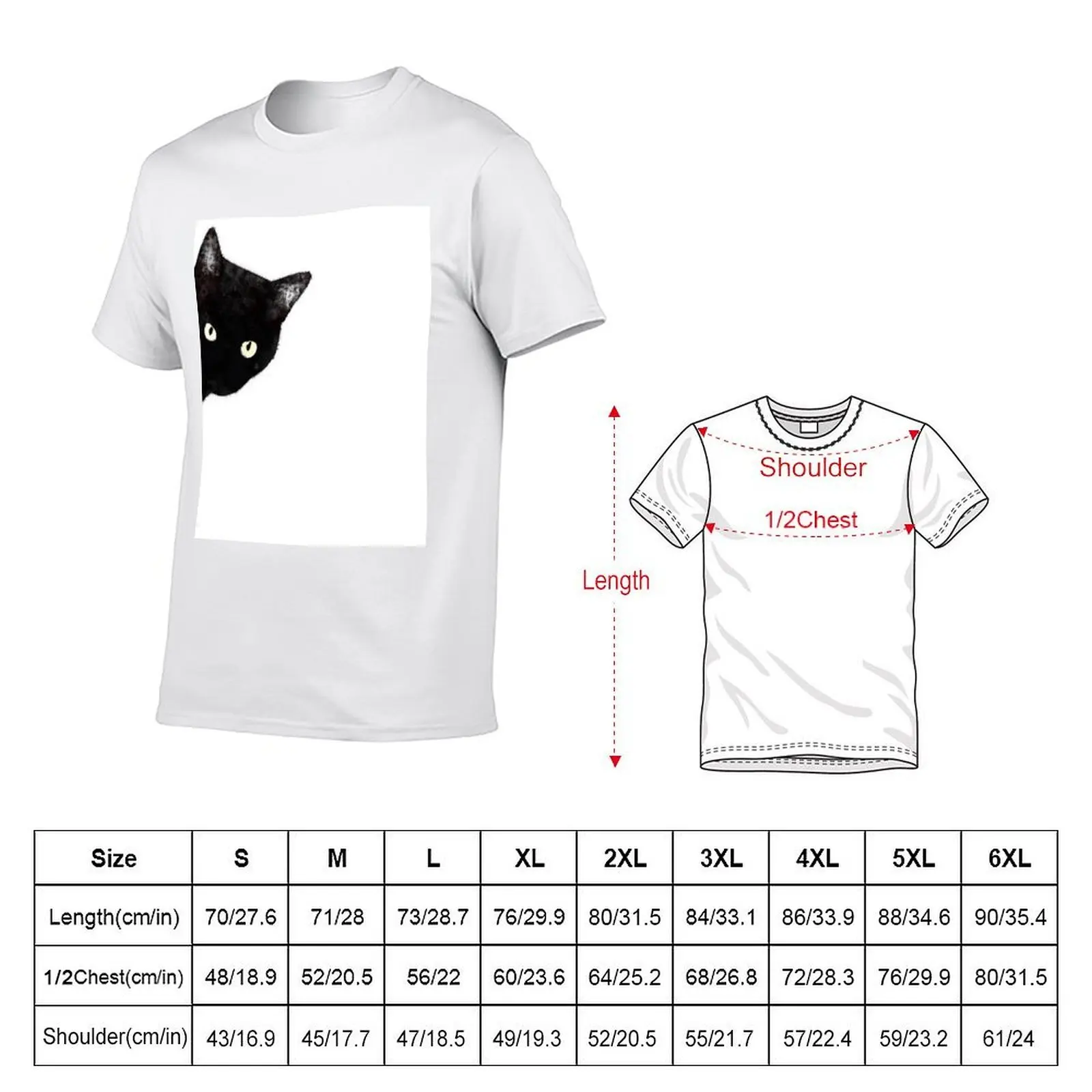 Corner Black Cat Peeking T-Shirt graphic shirts oversize t-shirts man outfits for men