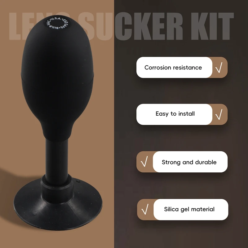 Lens Otário Kit com 9 ventosas intercambiáveis, forte sucção, vácuo manual, caneta, extrator, 8 em 1