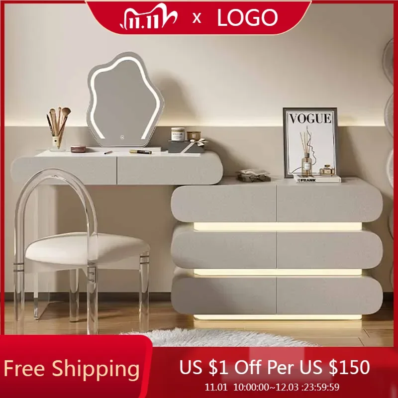 

Drawer Lights Vanity Table Organizer Mirror Corner Cabinets Dressing Table Bedroom Stool Comoda Pra Quarto Home Furniture