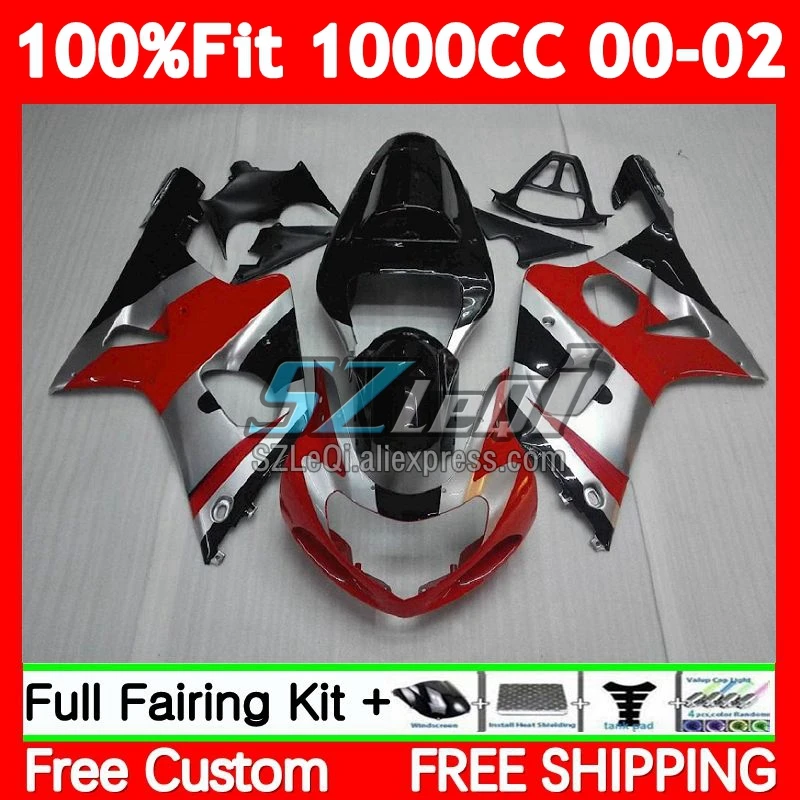 Injection Body For SUZUKI GSXR 1000 GSXR1000 Silvery red K2 1000CC 79No.9 GSXR-1000 00 01 02 GSX R1000 2000 2001 2002 Fairing