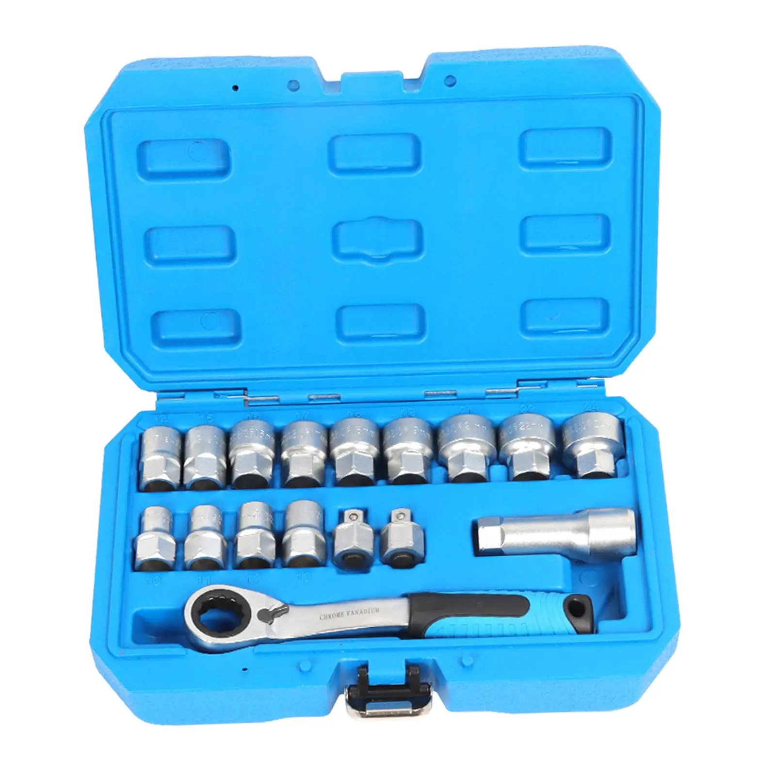 

17Pc Generic Mechanics Tool Home Bike Car Vehicles Socket Ratchet Wrench Set