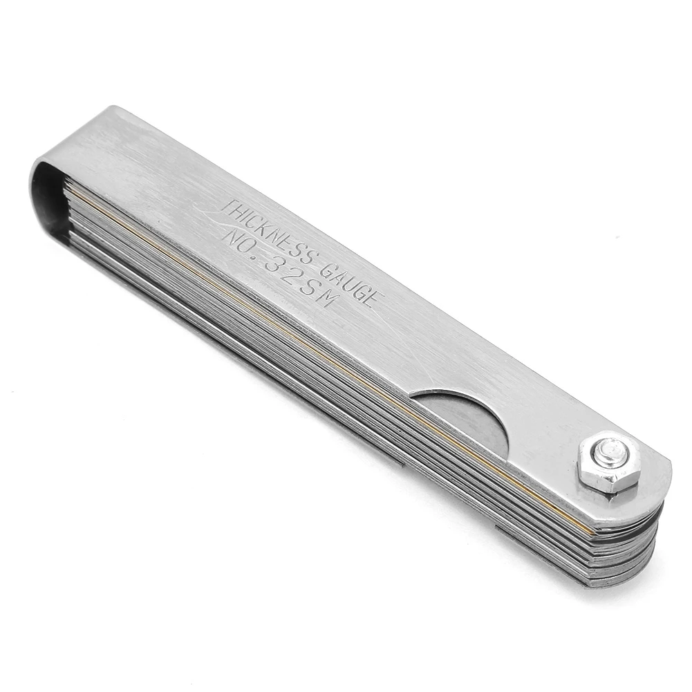 D9 Metric 32 Blades Feeler Gauge Distance Meter 0.04-0.88mm Thickness Stainless Steel Gap Measurement Tool Hand Kids Toy Ruler