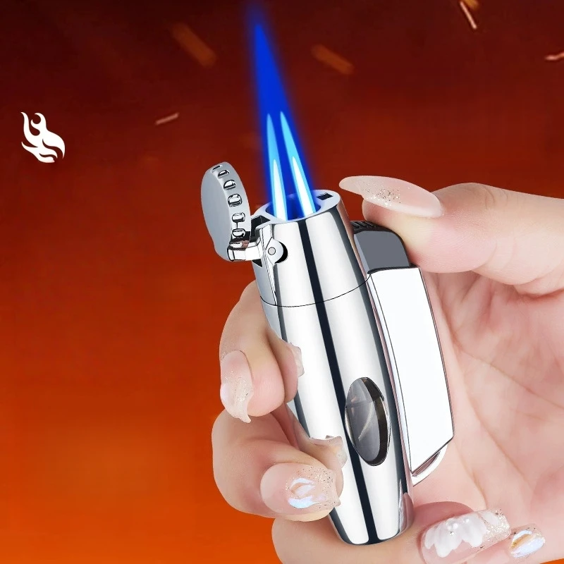 

New Handheld Small Spray Gun Lighter Windproof Transparent Visible Window Portable Home Kitchen Outdoor Cigar Lighter