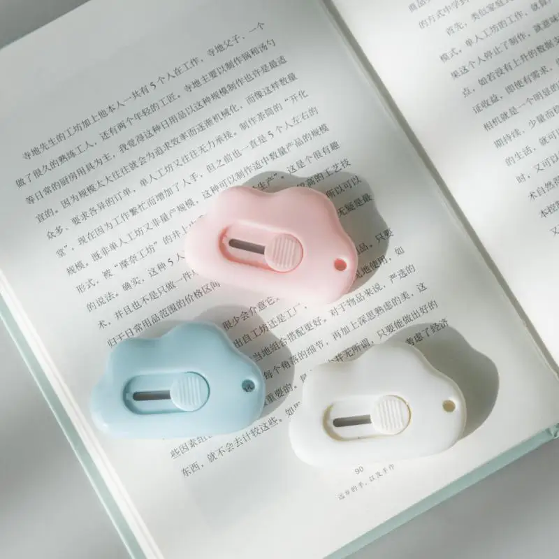 Cute Rabbit Cloud Color Mini Portable Utility Knife Paper Cutter Cutting Paper Razor Blade Office Stationery Cutting Supplies