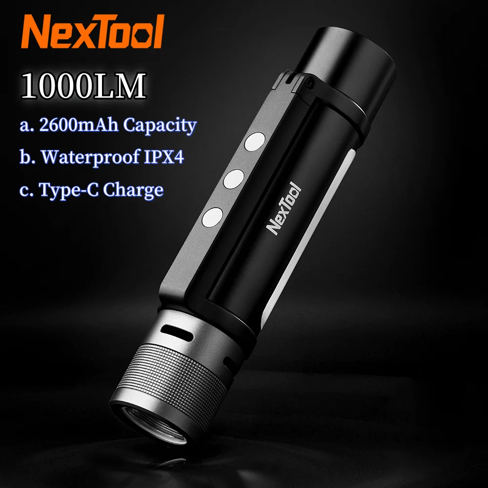 

Nextool 6 in 1 Zoom Flashlight 1000LM 2600mAh Flashlight Portable Sound Light Alarm Outdoor Waterproof LED Flashlight