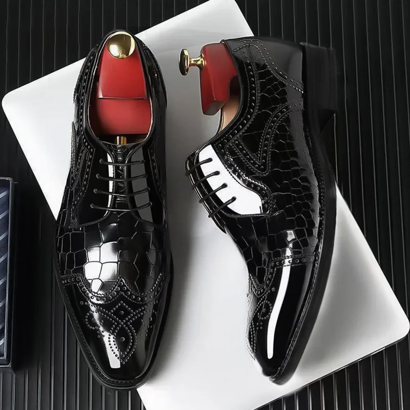 

High Quality Size 48 Mens Shoes Luxury Men Dress Shoes Business Leather Shoe Pointed Toe Trend Man Wedding Shoe Sapato Masculino