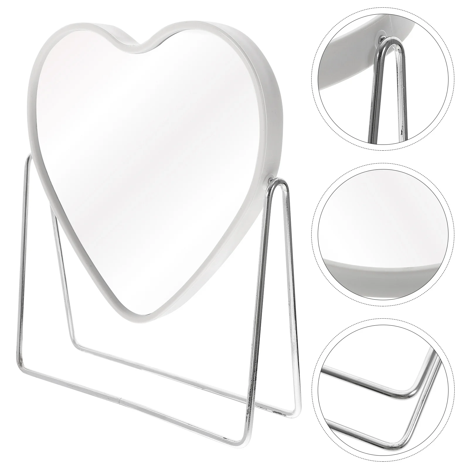 Swivel Makeup Mirror Retro Design Desktop Mirror for Makeup and Shaving Stable Iron Rack for Girls Bedroom Dormitory