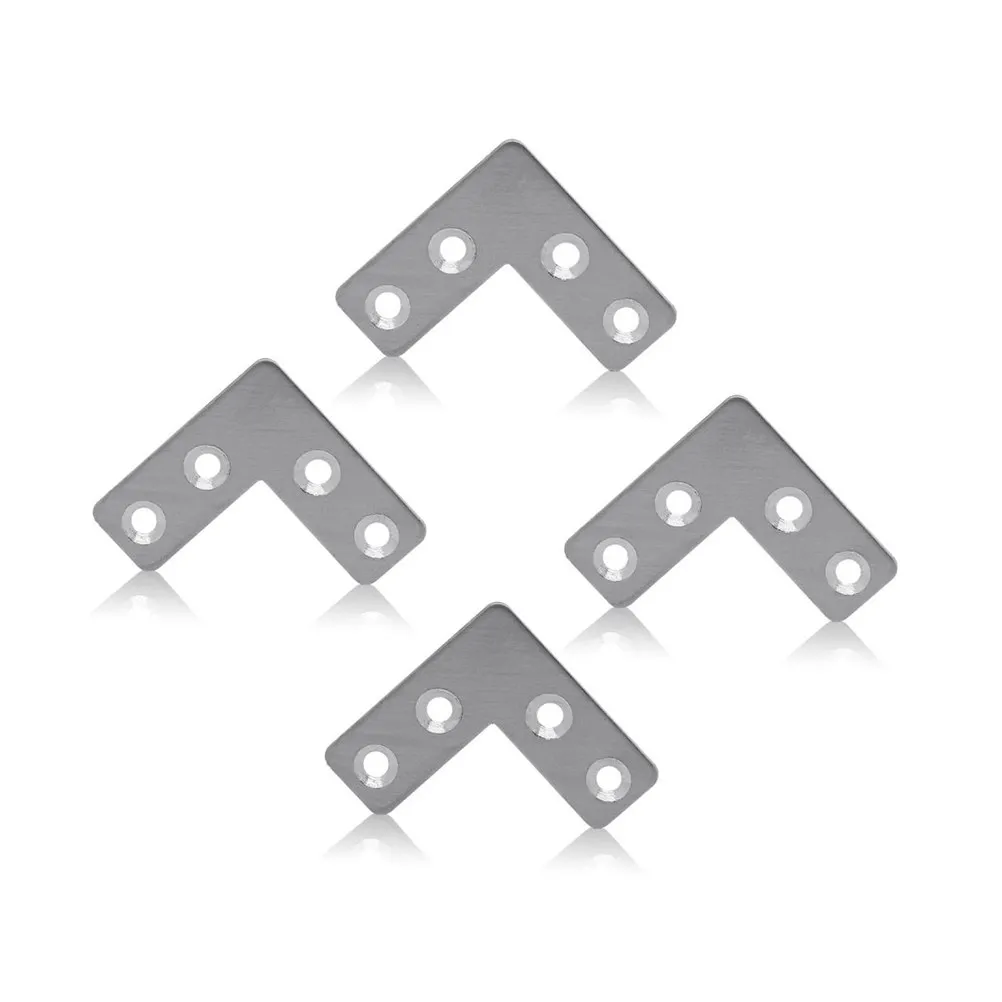 10Pcs Steel Corner Brace 40mmx40mm Angle Bracket Stainless L-Shape Strong Fixing Plate Easy Install Hardware Connector for DIY
