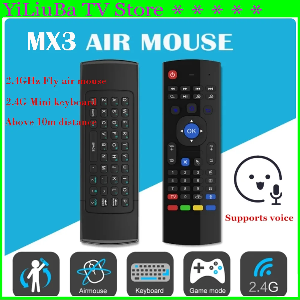 Newest MX3 Air Mouse USB Wireless Keyboard Smart Replacement Remote Control 2.4G RF Controller With Voice Mic For Android TV Box
