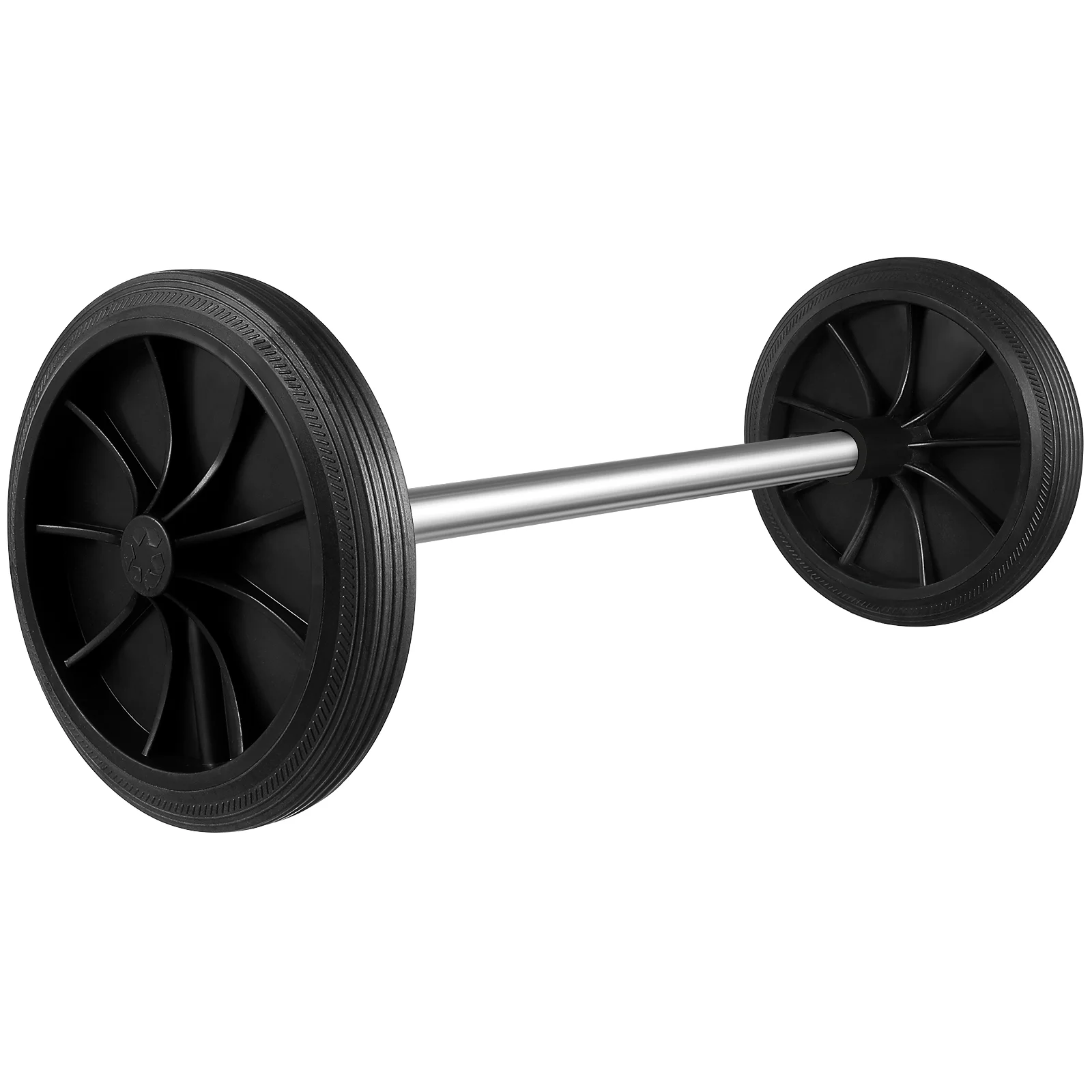 2 Small Rubber Wheels 48cm Hollow Shaft for Trash Can Replacement Plastic Quiet Install Efficient Waste Collection