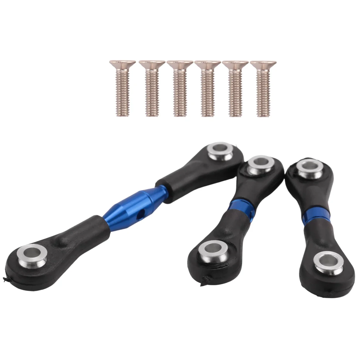 3Pcs Metal Steering Rod Link Rod Tie Rod for TT-01 TT01 1/10 RC Car Upgrade Parts Accessories,Blue