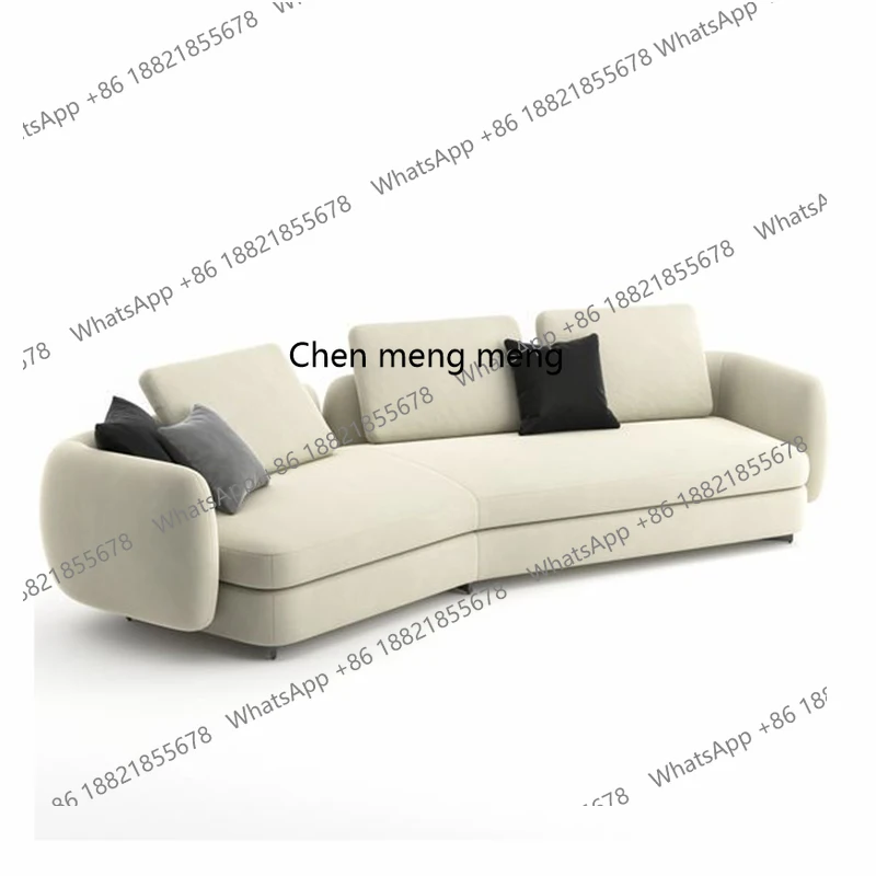 

Italian minimalist lamb wool fabric sofa living room L-shaped combination furniture