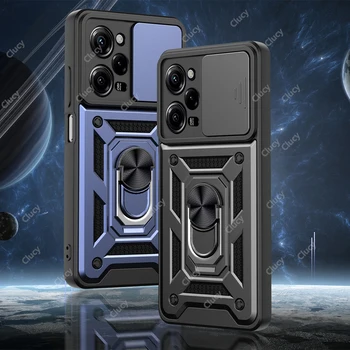 For Xiaomi Mi Poco X5 X4 Pro Camera Shockproof Armor Case For Redmi Note 12 11 Pro 11S Car Magnetic Holder Ring Protect Cover