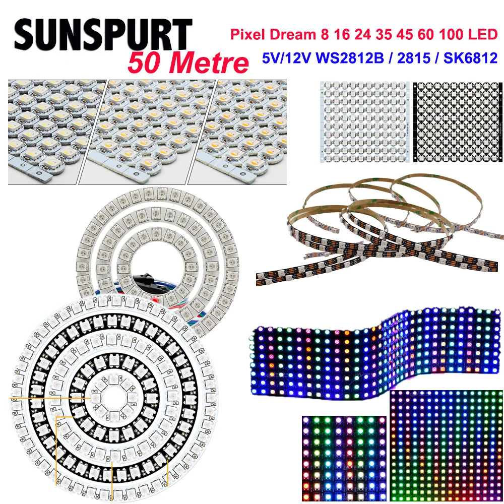 

100PC WS2812B SK6812 LED Pixel Ring Light Beads 5050 RGB 4Pin Black White Individually Addressable LED Embedded Chip Replace DC5