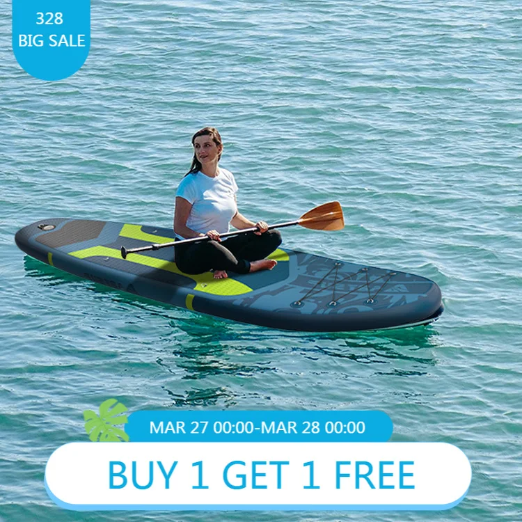 Drop Stitch Inflatable Paddle Board for Ocean Surfing, Eco-Friendly Portable SUP Support Custom Color & Logo