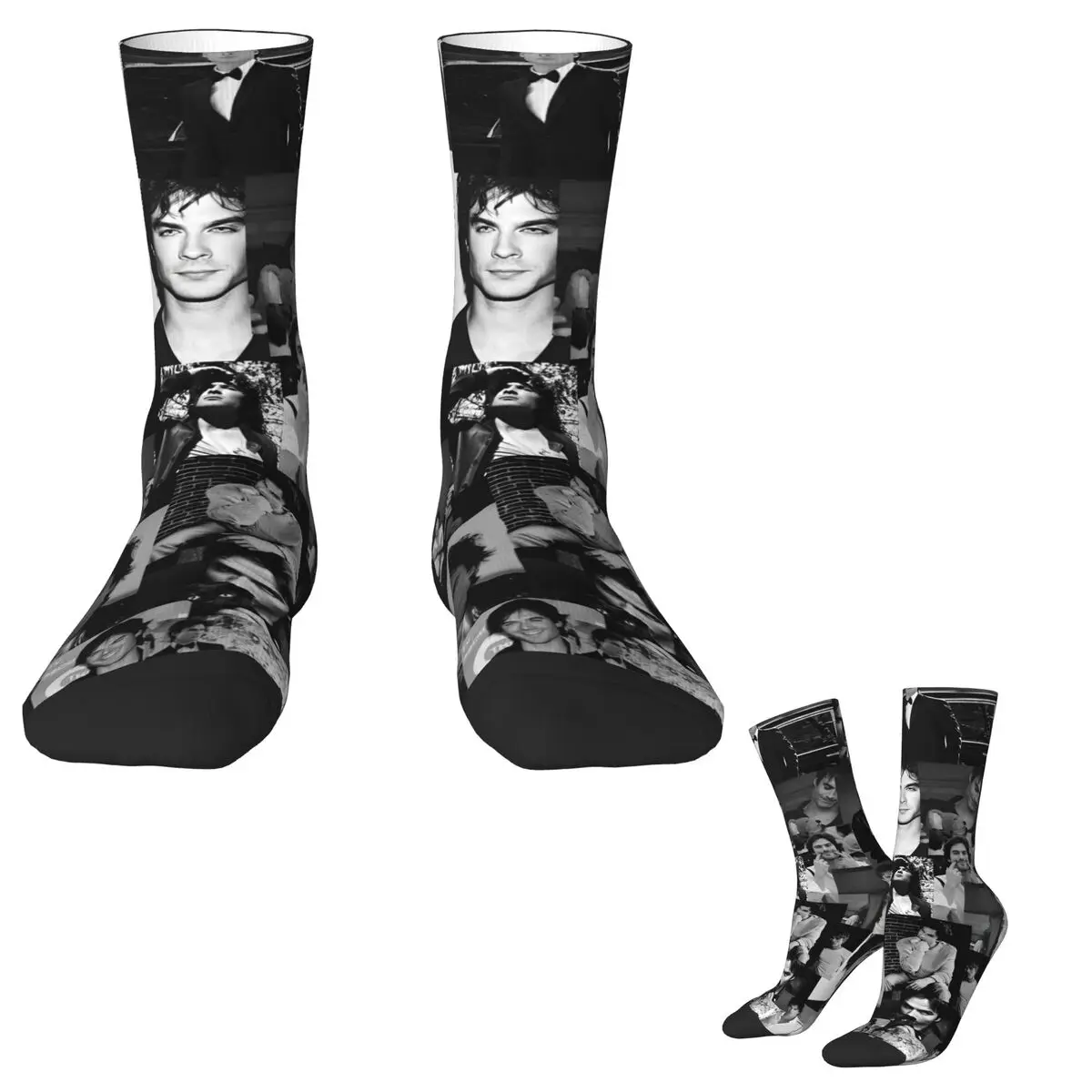 Damon Salvatore The Vampire Diaries Stockings Couple Socks Comfortable Gothic Socks Autumn Running Sports Anti-Slip Printed Sock