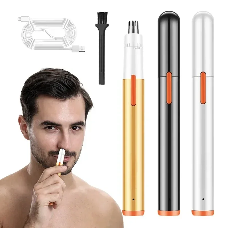 Portable Professional Electric Nose & Ear Hair Trimmer Rotating USB Charging Hair Trimmer Eyebrow Trimmer Rechargable Clipper