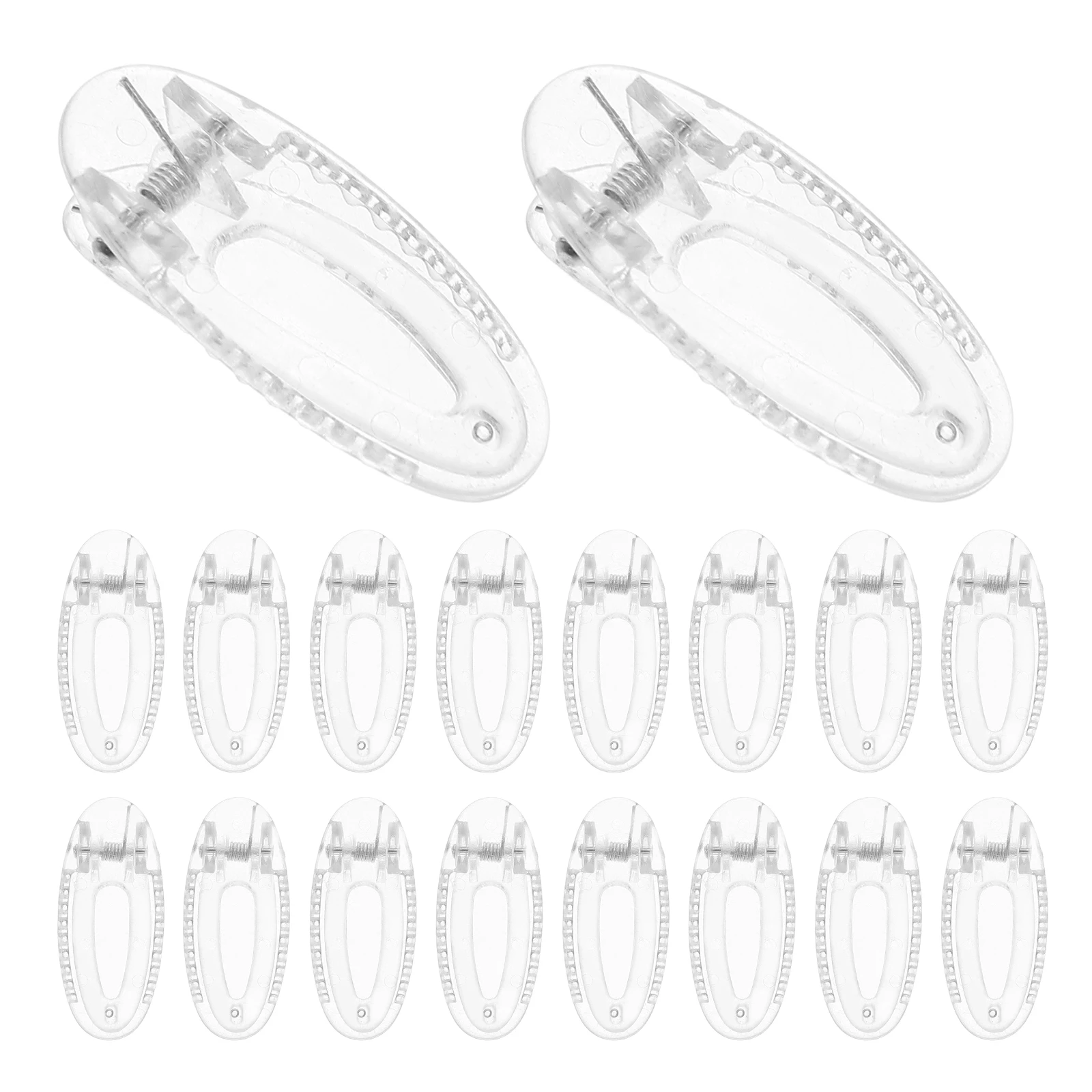 

20Pcs Cute Hair Barrettes 4Cm Transparent Oval Snap Clips Secure Grip Small Flat Jaw Clips for Fashion