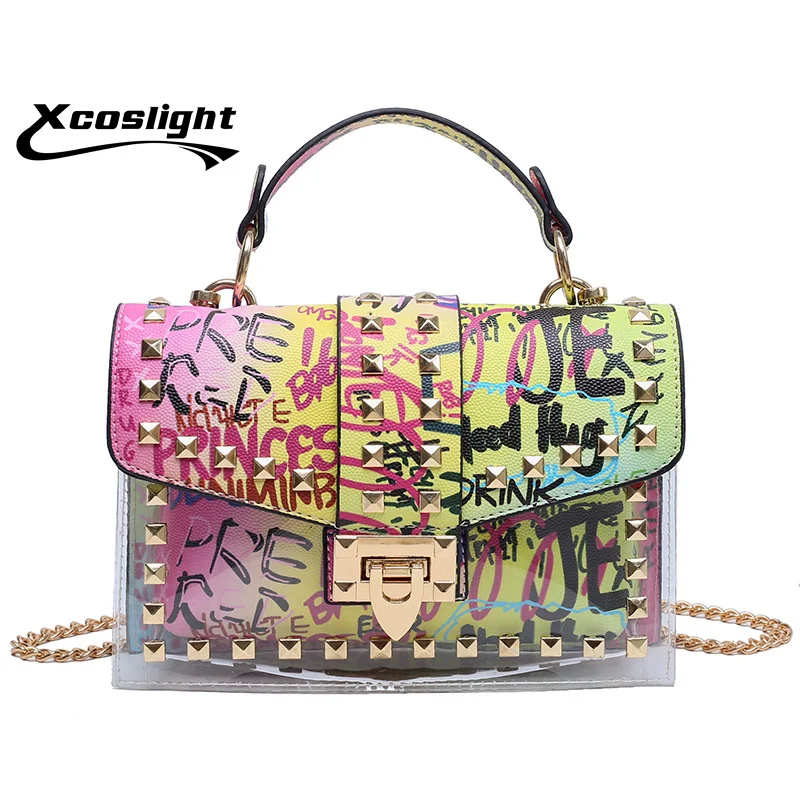 

Fashion Rivent Luxury Graffiti Shoulder Messenger Bags for women New Designer Handbag Brand Serpentine Women Bags