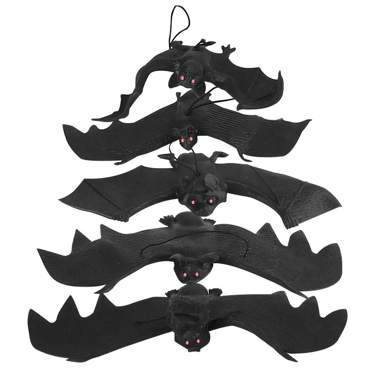 Décorations élastiques douces pour fête d'halloween, 5 pièces, liquidation, décoration d'intérieur et d'extérieur, jouet effrayant noir