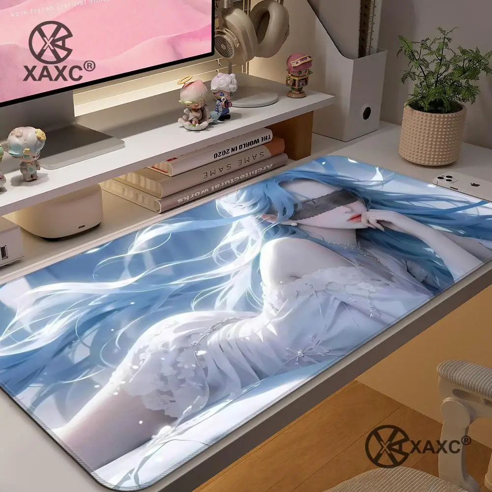 

Blindfolded girl Mouse Pad large keyboard mouse desk pad non-slip rubber gaming mouse pad laptop mouse carpet