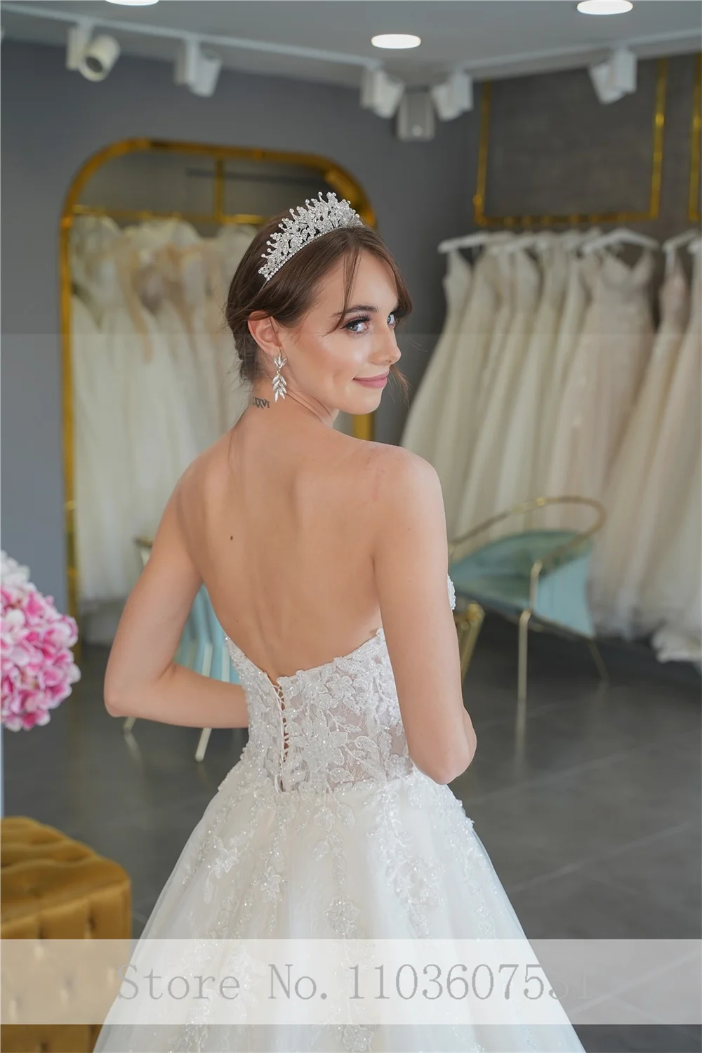 Abito da sposa in Tulle di pizzo con Appliques con colletto a cuore senza spalline per le donne abito da ballo corte abito da festa di nozze vestidos de novia