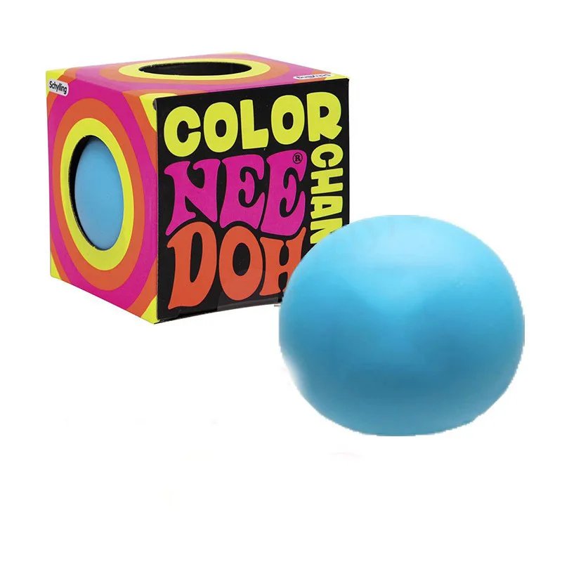 Neue Schylling Needoh Extrude Farbwechsel-Sensorik-Stressbälle zur Angstlinderung, Fidget Squishy Spielzeug, Geschenkbox