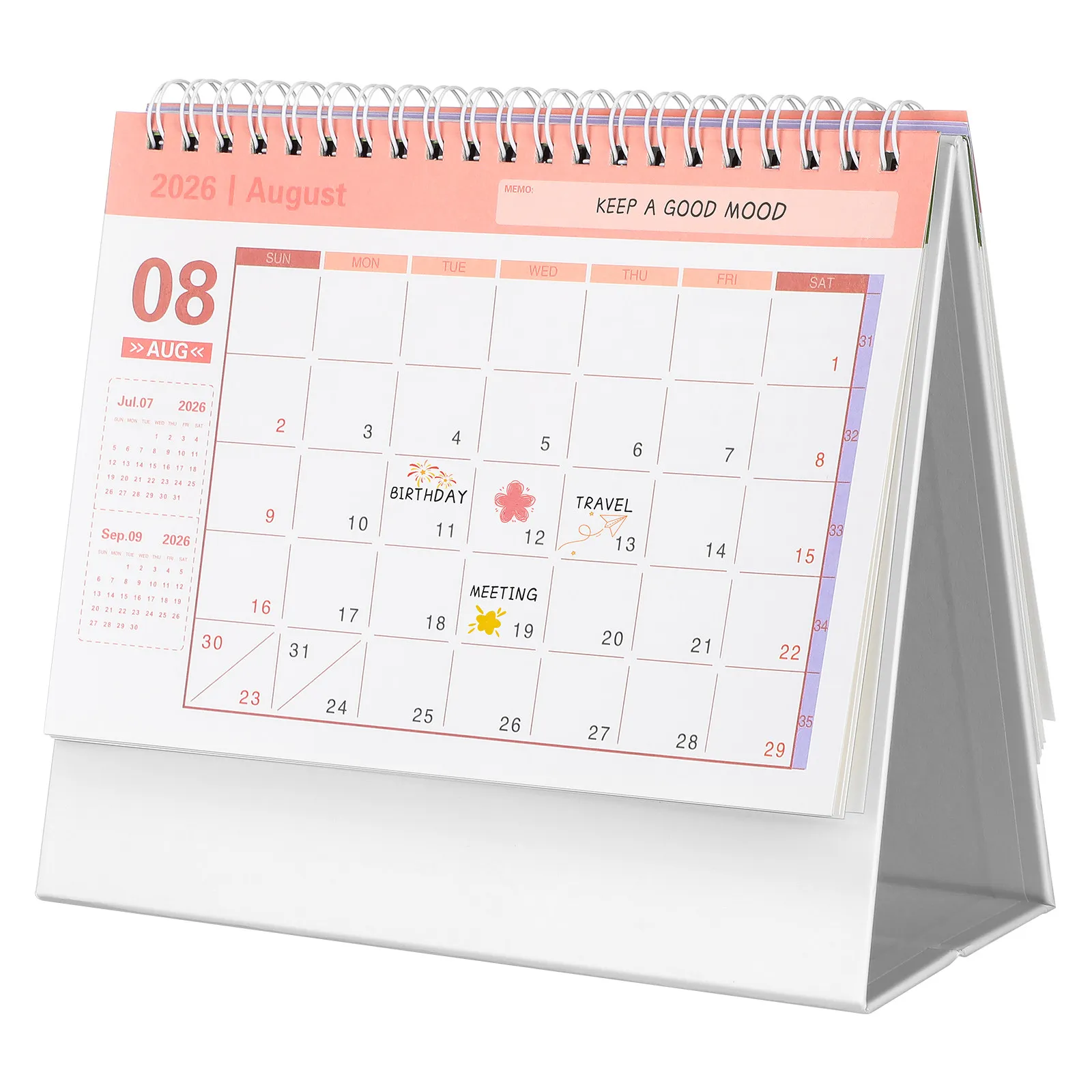 

2026 Desktop Calendar Compact Mini Desk Calendar for Organization Workspace Planner Home Decor Light Green Table Calendars