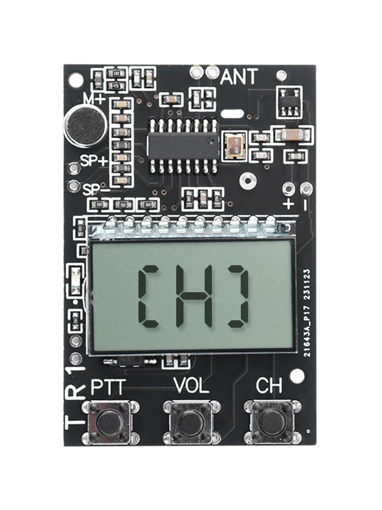 Placa de circuito FM walkie talkie, placa receptora fm, transmissor fm multifuncional, módulo receptor, frequência 7, 27-480mhz, dc3.3-6v