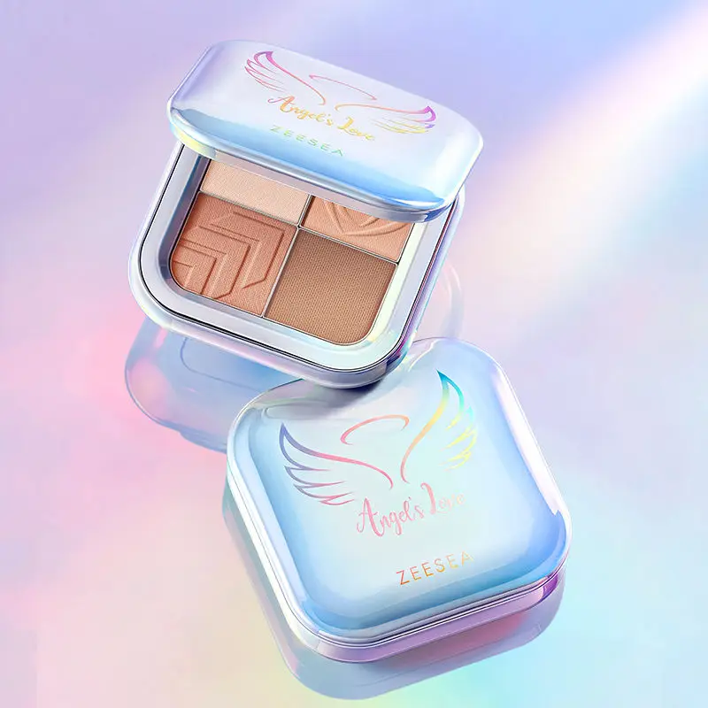 ZEESEA アイシャドウ パレット、ファイングリッター、シマー、マット、ミルクティーシェード入り。ミニサイズ、日常使いに最適、学生向けメイクアップ