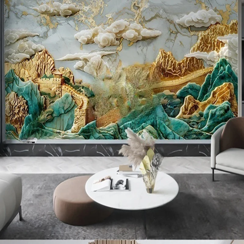 MU8607 Custom Size Wallpaper Hand-painted Ink Oil Painting Abstract Landscape TV Sofa Background Papier Peint